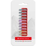 PBSwiss - PrecisionBit, Shape C 6.3 (1/4”), Set of 10 With a Handy BitBlock, Skin Pack - PB C6.700 CN