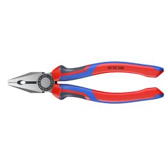 KNIPEX 03 02 200 Combination Pliers with Multi-Component Grips Black Atramentized 200 mm