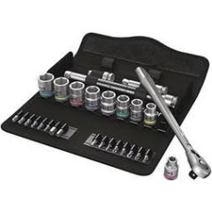 Wera 05004048001 8100 SB 8 Zyklop Metric Metal Ratchet Set with Switch Lever, 29 Piece, 3/8