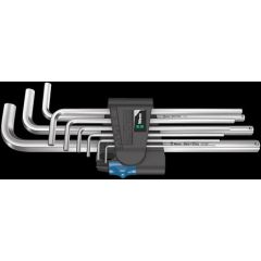 Wera - 950/9 L Hex-Plus HF 1 L-key set, metric, chrome-plated, with holding function, 9 pieces - 05022130001