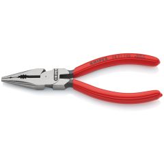 KNIPEX 08 21 145 Needle-Nose Combination Pliers Plastic Coated Black Atramentized 145 mm