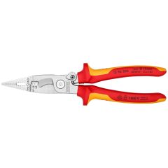 KNIPEX 13 96 200 Pliers for Electrical Installation Insulated with Multi-Component grips, VDE-Tested Chrome Plated 200 mm