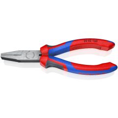 KNIPEX 20 02 160 Flat Nose Pliers with multi-component grips black atramentized 160 mm