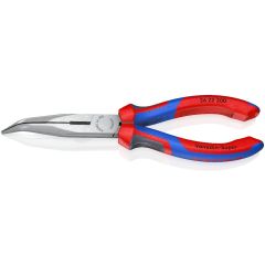 KNIPEX 26 22 200 Snipe Nose Side Cutting Pliers (Stork Beak Pliers) with multi-component grips black atramentized 200 mm