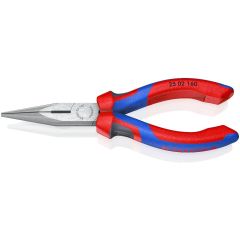 KNIPEX 25 02 160 Snipe Nose Side Cutting Pliers (Radio Pliers) with Multi-Component Grips Black Atramentized 160 mm
