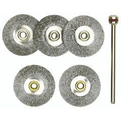 Proxxon - 28952 Steel wire wheel brushes, 22 mm diameter, 5 pcs.