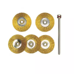 Proxxon - Brass wire wheel brushes, Ø 22 mm, 5pcs. + arbor - 28962