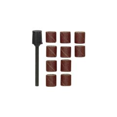 Proxxon 28980 Abrasive bushes made of corundum grit 150 10pcs + mandrel