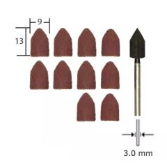 Proxxon - Sanding Drum Carrier with 10 Sanding Drums Ø 9mm, 5each 80+150 grit - 28987