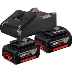 Bosch - 2 x GBA 18V 4.0Ah + GAL 18V-40 Battery Pack and Charger for GSR 18V-50