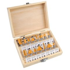 Tolsen - Carbide Router Bits Set of 15pcs - 75681