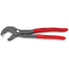 KNIPEX 85 51 250 C Hose Clamp Pliers for Click Clamps with non-slip Plastic Coating Grey Atramentized 250 mm