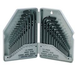 Proskit - 30pcs Metric & Inch Combination Hex Key Set - 8PK-027