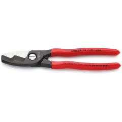 KNIPEX 95 11 200 Cable Shears with Twin Cutting Edge Plastic Coated Burnished 200 mm