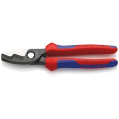 KNIPEX 95 12 200 Cable Shears with Twin Cutting Edge with Multi-Component Grips Burnished 200 mm
