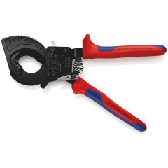 KNIPEX 95 31 250 Cable Cutter (ratchet action) with multi-component grips black lacquered 250 mm