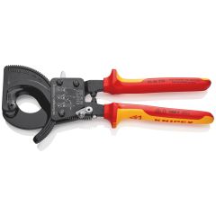 KNIPEX 95 36 250 Cable Cutter (ratchet action) insulated with multi-component grips, VDE-tested black lacquered 250 mm
