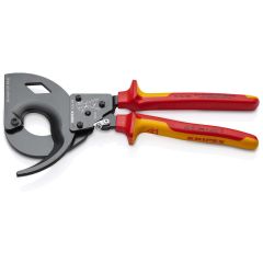 KNIPEX 95 36 320 Cable Cutter (ratchet principle, 3-stage) insulated with multi-component grips, VDE-tested black atramentized 320 mm