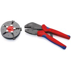 KNIPEX 97 33 01 MultiCrimp® Lever Action Crimping Pliers with changer magazine with multi-component grips burnished 250 mm
