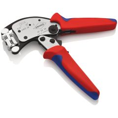 KNIPEX 97 53 18 Twistor16® Self-Adjusting Crimping Pliers for Wire Ferrules with Rotatable Die Head with Multi-Component Grips Chrome Plated 240mm 