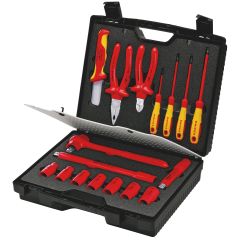 KNIPEX 98 99 11 Compact Tool Case 17 parts With Insulated Tools for Works on Electrical Installations 310mm