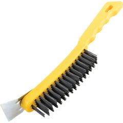 Cotswold - 4-ROW PLASTIC HANDLE WIRE BRUSH C/W SCRAPER - COT9066450K
