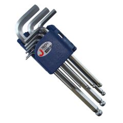 Jetech - Hex Key Set Ball ended Long Chrome Plated 9pcs - BM-C9IN