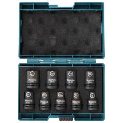 Makita - Metric Impact Socket Set 1/2" Square Drive 9pcs  - B-66232