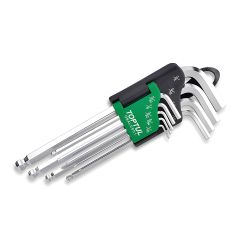 Toptul - Long Type Ball Point Hex Key Wrench Set of 9pcs - GBAL0901