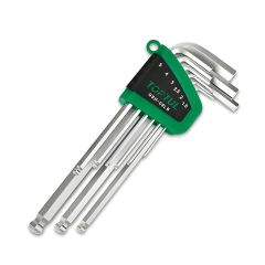 Toptul - Long Type Ball Point Hex Key Wrench Set of 9pcs - GSN-09LB