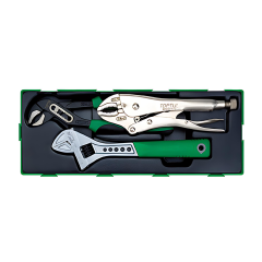Toptul - 3pcs Adjustable Wrench and  Pliers Set - GTA0315