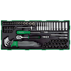 Toptul - 1/4" DR. Socket & Ball Point Hex Key Wrench Set of 72pcs - GTB7202