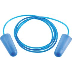Halo - Reusable Ear Plugs, Corded, Detectable, Bullet Plug Shape, 36dB, Blue, Foam/Plastic, Pack of 100 Pairs - HAL9581720K