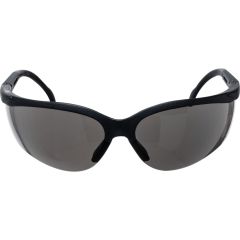 Halo - Safety Glasses, F K, Smoke Lens, Black Half Frame, Glare Protection/UV Resistant - HAL9601600K