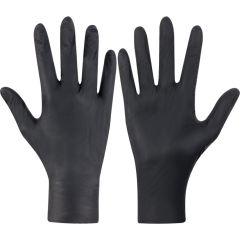 Halo - Disposable Gloves, Black, Nitrile, 4.5mil Thickness,Powder Free, Size XL, Pack of 100 - HAL9614330T