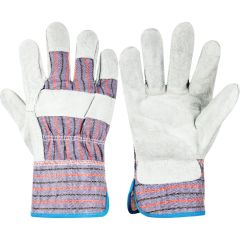 Halo - Mechanical Hazard Gloves, Blue/Grey, Cotton Liner, Leather Coating, EN388: 2016, 3, 1, 4, 3, X, Size 10 - HAL9616510K