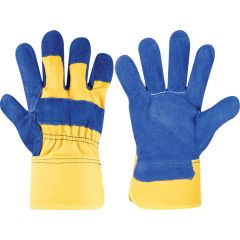 Halo - Leather Rigger Glove, Cotton Liner, Blue/Yellow, One Size - HAL9616580K