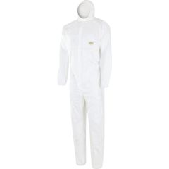 Halo - Disposable Chemical Protective Coverall, 2XL, Type 5/6, White, Tyvek 200, Zipper Closure - HAL9628239E