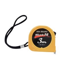 Asa Bhanu - Pocket Rules Measuring Tape, Yellow, 3.0 m x 16 mm - HiLock 16