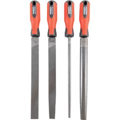 Kennedy - 200mm (8'') 4 Piece Second Cut Engineers File Set With Handles - KEN0309760K