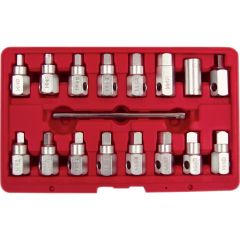 Kennedy - OIL DRAIN PLUG KEY SET 3/8" SQ. DR. (17-PCE) - KEN5031720K