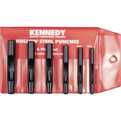 Kennedy - Carbon Steel, Hollow Punch Set, Point 10mm/11mm/12mm/5mm/6mm/8mm, 100mm/105mm/115mm/117mm - KEN5181600K