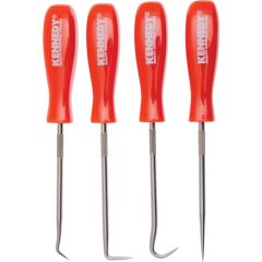 Kennedy - Pick & Hook Set, 120 - 130mm, With 45° Hook Pick/90° Hook Pick/Full Hook Pick/Straight Pick, Handle Square - KEN5182900K
