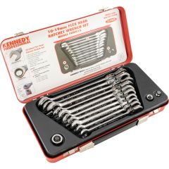Kennedy Pro - Metric, Ratchet Spanner Set, 10 - 19mm, Set of 13, Chrome Vanadium Steel - KEN5822250K