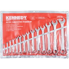 Kennedy - Metric, Combination Spanner Set, 6 - 32mm, Set of 14, Chrome Vanadium Steel - KEN5822900K