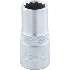 Kennedy - 1/4in. Drive, Standard Bi-Hexagon Socket, 7mm, Metric, Chromed Finish - KEN5824350K