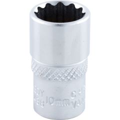 Kennedy - 1/4in. Drive, Standard Bi-Hexagon Socket, 10mm, Metric, Chromed Finish - KEN5824380K