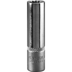 Kennedy - 1/4in. Drive, Deep Bi-Hexagon Socket, 4.5mm, Metric, Chromed Finish - KEN5824671K
