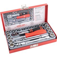 Kennedy - 1/4in. Drive, Socket Set, Metric/Imperial/AF, 4mm - 14mm/3/16in. - 9/16in. Set of 29, Chromed Finish - KEN5824895K
