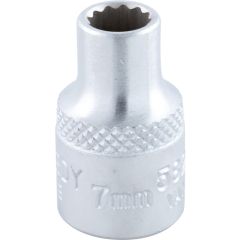 Kennedy - 3/8in. Drive, Standard Bi-Hexagon Socket, 7mm, Metric, Chromed Finish - KEN5825250K
